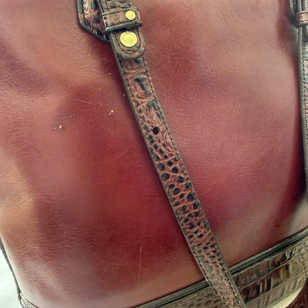 Brahmin Asher Tote Malbec Medium Embossed Croc Trim - Picture 7 of 16